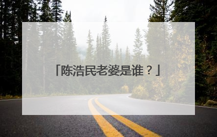 陈浩民老婆是谁?