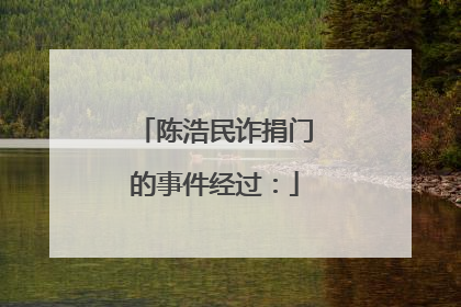 陈浩民诈捐门的事件经过：