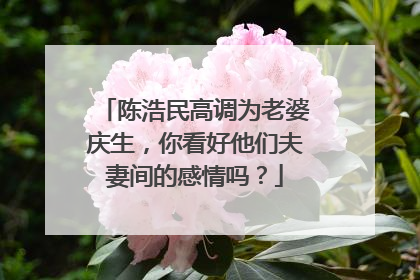 陈浩民高调为老婆庆生,你看好他们夫妻间的感情吗?