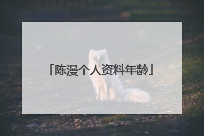 陈漫个人资料年龄