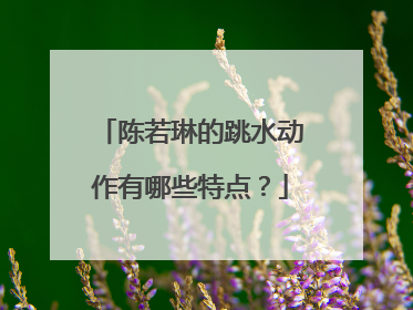 陈若琳的跳水动作有哪些特点?