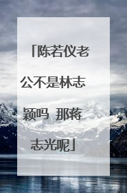 陈若仪老公不是林志颖吗 那蒋志光呢