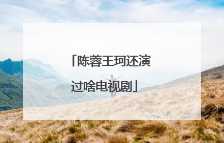 陈蓉王珂还演过啥电视剧