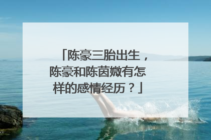 陈豪三胎出生,陈豪和陈茵媺有怎样的感情经历?