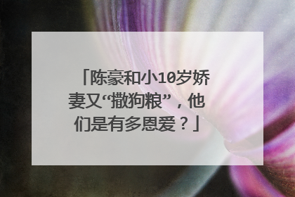 陈豪和小10岁娇妻又“撒狗粮”，他们是有多恩爱？