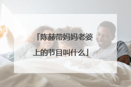 陈赫带妈妈老婆上的节目叫什么