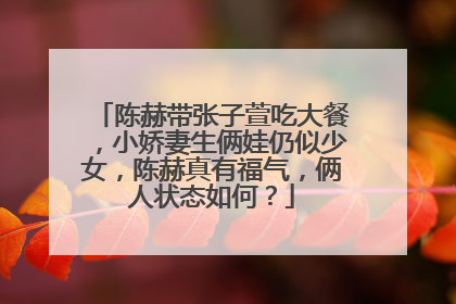 陈赫带张子萱吃大餐,小娇妻生俩娃仍似少女,陈赫真有福气,俩人状态如何?