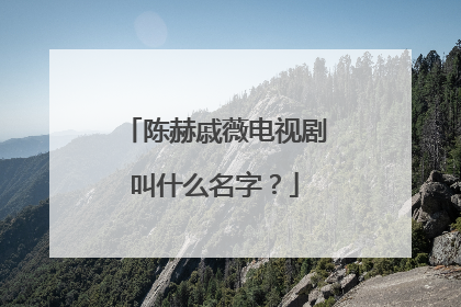 陈赫戚薇电视剧叫什么名字?