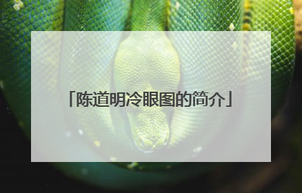 陈道明冷眼图的简介