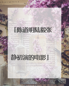 陈道明陆毅张静初演的电影