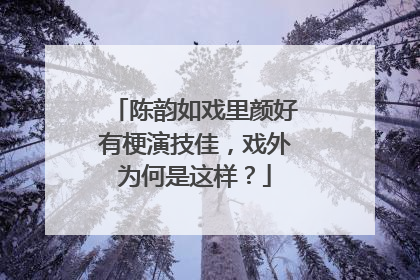陈韵如戏里颜好有梗演技佳,戏外为何是这样?