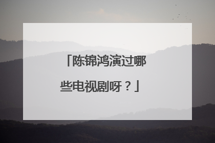 陈锦鸿演过哪些电视剧呀?