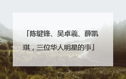 陈键锋、吴卓羲、薛凯琪，三位华人明星的事