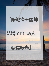 陈键锋王丽坤结婚了吗 两人恋情曝光