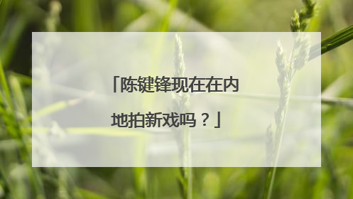 陈键锋现在在内地拍新戏吗？