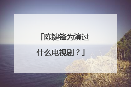 陈键锋为演过什么电视剧？