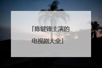 陈键锋主演的电视剧大全