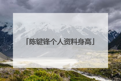 陈键锋个人资料身高