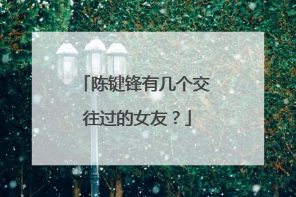 陈键锋有几个交往过的女友?