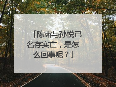 陈露与孙悦已名存实亡,是怎么回事呢?