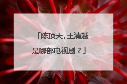 陈顶天,王清越是哪部电视剧？