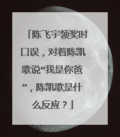陈飞宇领奖时口误,对着陈凯歌说“我是你爸”,陈凯歌是什么反应?