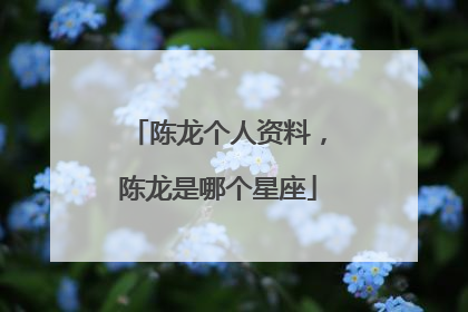 陈龙个人资料，陈龙是哪个星座