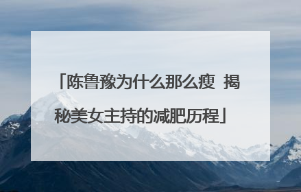 陈鲁豫为什么那么瘦 揭秘美女主持的减肥历程