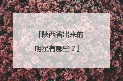 陕西省出来的明星有哪些？