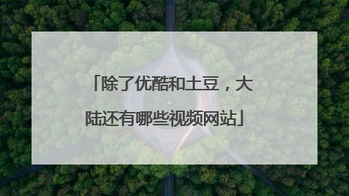 除了优酷和土豆,大陆还有哪些视频网站