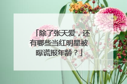 除了张天爱，还有哪些当红明星被曝谎报年龄？