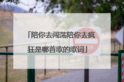 陪你去闯荡陪你去疯狂是哪首歌的歌词