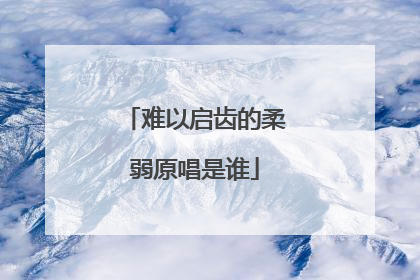 难以启齿的柔弱原唱是谁