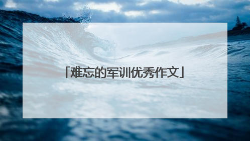 难忘的军训优秀作文