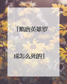 隋唐英雄罗成怎么死的