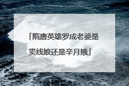 隋唐英雄罗成老婆是窦线娘还是辛月娥