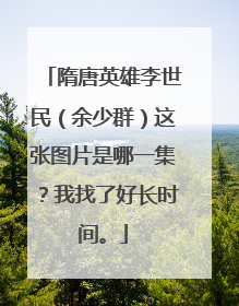 隋唐英雄李世民（余少群）这张图片是哪一集？我找了好长时间。