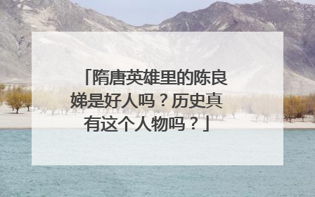隋唐英雄里的陈良娣是好人吗？历史真有这个人物吗？