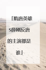 隋唐英雄5薛刚反唐的主演都是谁