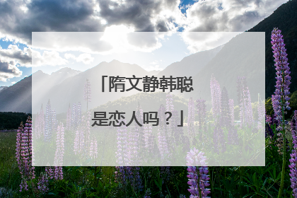 隋文静韩聪是恋人吗？