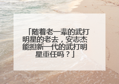 随着老一辈的武打明星的老去，安志杰能担新一代的武打明星重任吗？
