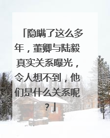 隐瞒了这么多年,董卿与陆毅真实关系曝光,令人想不到,他们是什么关系呢?