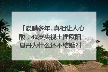 隐瞒多年,真相让人心酸，42岁央视主播欧阳夏丹为什么还不结婚?