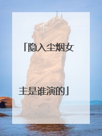 隐入尘烟女主是谁演的