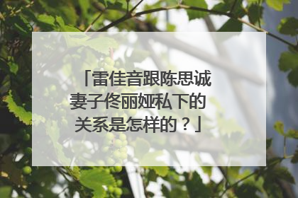 雷佳音跟陈思诚妻子佟丽娅私下的关系是怎样的？