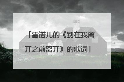 雷诺儿的《别在我离开之前离开》的歌词