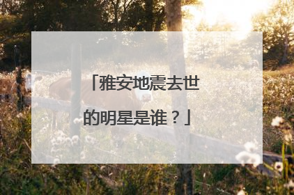 雅安地震去世的明星是谁?