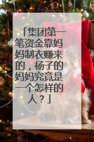 集团第一笔资金靠妈妈制衣赚来的,杨子的妈妈究竟是一个怎样的人?