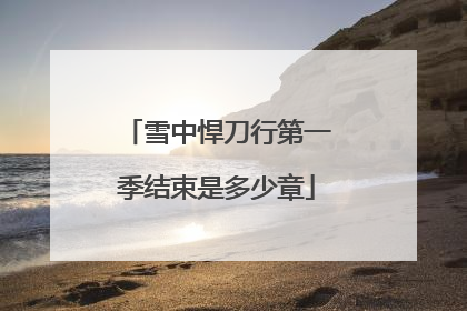 雪中悍刀行第一季结束是多少章