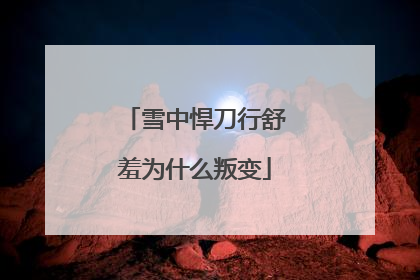 雪中悍刀行舒羞为什么叛变